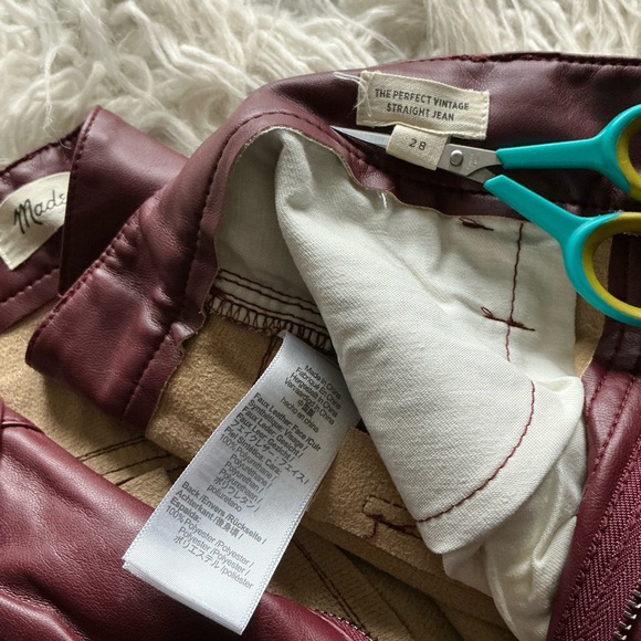 Madewell The Perfect Vintage Straight Jean: Faux Leather Edition - Picture 4 of 5